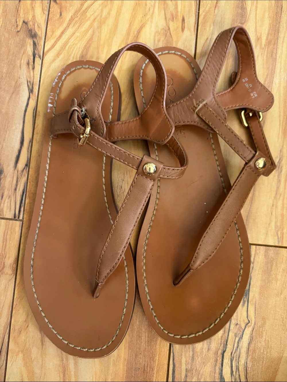 COACH Leila Leather Thong Sandals - Classic Summer Style